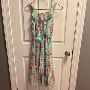 mint floral midi dress